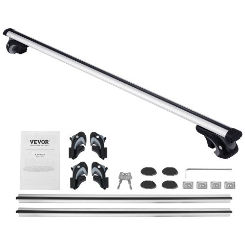 VEVOR Dachträger Universal Dachgepäckträger Auto Alu Querträger 90 kg Tragkraft, für erhöhte Seitenschiene mit Lücke, passend Innenabstand des Dachbalkens 19-113cm, Rohrdurchmesser 28-68 mm