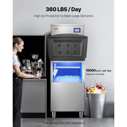 VEVOR Eismaschinenkopf Eiswürfelmaschine Eisbereiter (nur Kopf) 163 kg/Tag