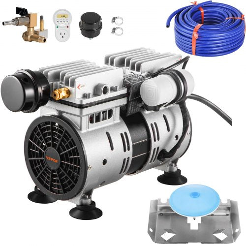 VEVOR Teichbelüfter 550W, 5,2CFM für bis zu 1 Acre 15m See Teichbelüftungsset beinhaltet 3/4PS-Kompressor &amp; beschwerte Schläuche &amp; Diffusor Luftkompressor für Sauerstoffzirkulation in tiefem Wasser