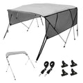 VEVOR 4-Bogen-Bimini-Top-Bootsabdeckung, 231–244 cm Einbaubreite 600D-Polyester-Überdachung, Bootsverdeck mit Abnehmbare Mesh-Seitenwände, Wasserdicht &amp; Sonnenschutz, inkl. Aufbewahrungsbox Hellgrau
