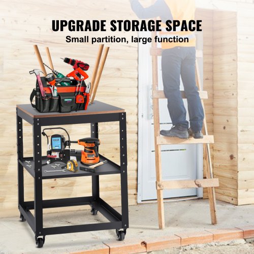 VEVOR Maschinenständer Dickenhobel 70,3×60,3×90cm Untergestell Dickenhobelmaschine Stahl &amp; MDF Max. Belastbarkeit 45kg Maschinentisch höhenverstellbar Kompitable mit meisten Hobelmaschinen Sägen