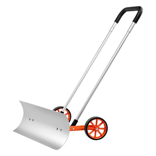 VEVOR Schneeschieber mit Rädern 74,5cm Schneeschaufel Schneeschippe Schneeräumer mit breiter Klinge und U-förmigem Griff Seitenwinkel von 15° Schneeräumgeräte Ideal für Schulen Krankenhäuser Parks