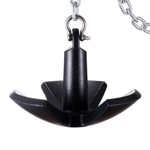 VEVOR Flussanker Bootsanker aus Gusseisen mit Schwarzer Vinylbeschichtung 13,6 kg, Pilzanker in Marinequalität für Boote bis zu 9,14 m, Beeindruckende Haltekraft in Flüssen und Seen mit Schlammboden