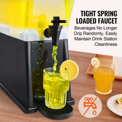 VEVOR Getränkespender, 11 L Wasserspender Getränkespender für Partys, Saftspender aus Kunststoff mit Standhahndeckel, Eistee-Limonadensaft-Wasserspender, für Restaurants, Hotels, Partys usw.