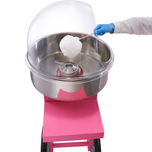 VEVOR Zuckerwattemaschine Edelstahl Zuckerwattegerät 1kW Rosa Kommerziell