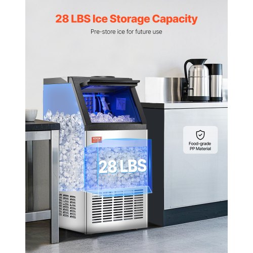VEVOR Kommerzieller Eisbereiter, freistehender Schrank, Maschine, 80 lbs/24 h, 36 Eiswürfel