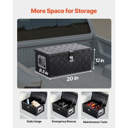 VEVOR Werkzeugkasten Aluminium für Ladeflächen von Pickups 508x304,8x241,3mm