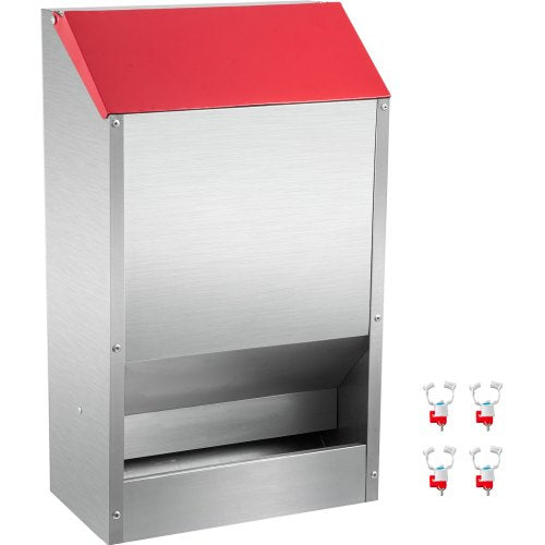 VEVOR verzinkter Geflügel-Futterspender, Hühner-Futterspender, kein Abfall, 13,6 kg, Metall-Futterspender