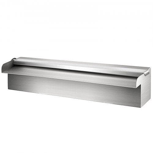 VEVOR Schwimmbad-Wasserfall-Überlaufrinne 30 x 11,5 x 8 cm, Edelstahl-Schwimmbad-Wasserfallbrunnen mit buntem LED-Streifen Schlauchanschluss Fernbedienung korrosionsbeständig für Teich Pool