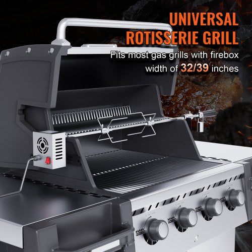 VEVOR Spanferkelgrill Lammgrill 100,6 cm, 12 kg Edelstahl Drehspieß Spießbratengrill 9 W, Lammgrill BBQ Grill Grillwagen Barbecue, Großer Spießgrill Geeignet für Putenfleisch, Schinken usw.