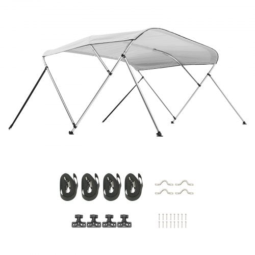 VEVOR Bimini Top Bootsverdeck Bootdach Sonnenverdeck Hellgrau 3 Bögen 137-152cm