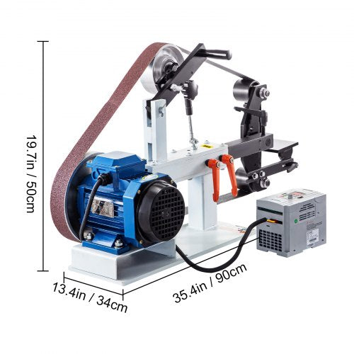 VEVOR Bandschleifmaschine, 1500 W Band und Scheiben Schleifmaschine, 5,08 x 208,28 cm Riemengröße Bandschleifmaschine, 1 Phase in 3 Phase Schleifgerät, 427 X 30,5 cm Gummischeibe Band-Tellerschleifer