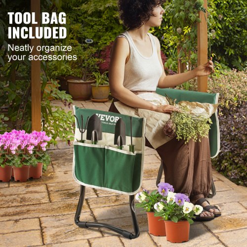 VEVOR Garten-Kniebank und Sitz, klappbarer Gartenhocker, 20,3 cm EVA-Polster, 330 lbs Kapazität