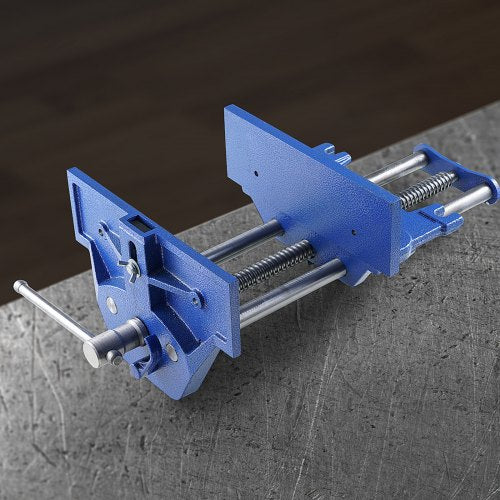 VEVOR Schraubstock für Holzarbeiten 110mm Spanntiefe 335mm Öffnungsbreite Parallelschraubstock aus Gusseisen pulverbeschichtet 11KN Spannkraft Φ15-74mm Spannbereich Ideal für Holzbearbeitungsstudios