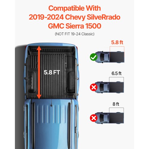 VEVOR Dreifach faltbare Ladeflächenabdeckung 19-24 Chevy Silverado GMC Sierra