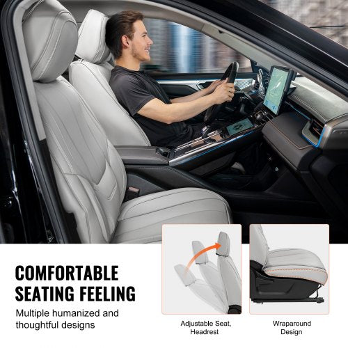 VEVOR-Sitzbezüge, universelle Autositzbezüge, Vorder- und Rücksitz, 13-teiliger Kunstleder-Sitzbezug, vollständig geschlossenes Design, abnehmbare Kopfstütze &amp; Airbag-kompatibel, Autos, SUVs, Lkws