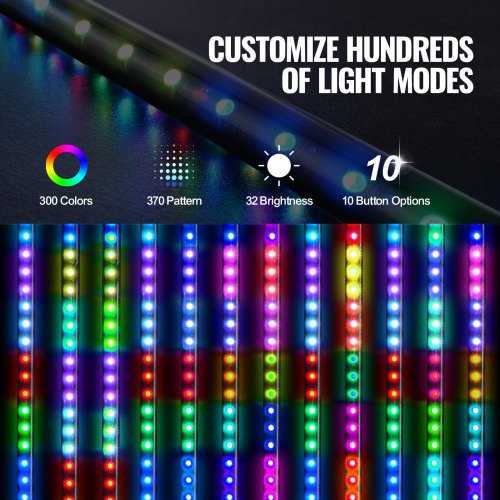 VEVOR LED Peitschenlicht 2 Stk. RGB Antennenlicht Flaggenfernbedienung App 122cm