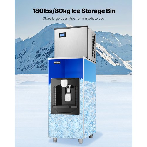VEVOR Eisbehälter für Eismaschine Eisspender 80kg Speicherkapazität Hotels