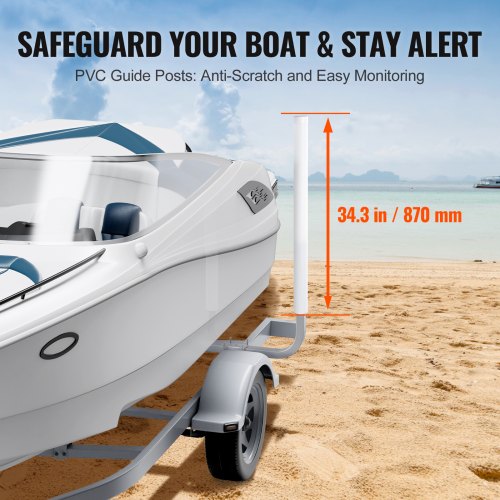 VEVOR L-Form 1,1 m Anhängerpfahl Bootsanhänger Anleitung Kurbelstütze Bootsführung, 30 cm Einstellbare Breite Boat Trailer Guide-on, Ersatzteile und Zubehör für Skiboot Fischerboot Segelbootanhänger
