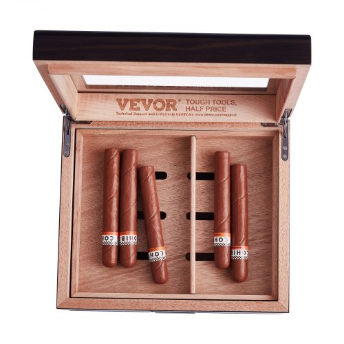 VEVOR 30-50 Zigarren-Humidor Glasplatte Zedernholz-Zigarrenkiste Schublade