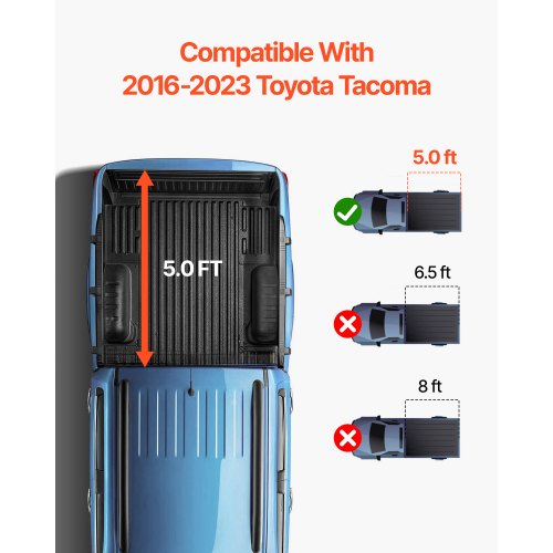 VEVOR Dreifach gefaltete Ladeflächenabdeckung Toyota Tacoma Light 2016–2023