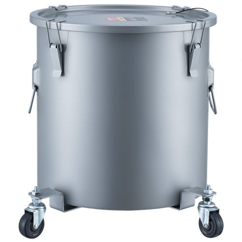 VEVOR Fritteusen-Fetteimer, 30 L Ölentsorgungsbehälter mit Rollensockel, Kohlenstoffstahl mit Rostfreier Beschichtung, Öltransportbehälter mit Deckel, Verschlussklammern