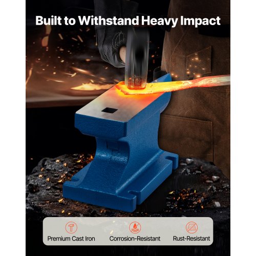 VEVOR Einzelhorn-Amboss 25kg Gusseisen-Amboss, hält schweren Schlägen stand, robuster Rundhorn-Amboss, Schmiedewerkzeug für Juweliere und Metallschmiede, Schmiedewerkzeuge und -ausrüstung