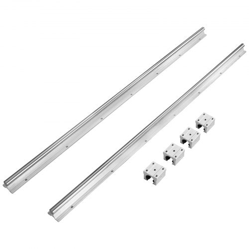 VEVOR Linearführungsschienen-Set, SBR25 1200 mm, 2 Stück 47,2 Zoll/1200 mm SBR25 Führungsschienen und 4 Stück SBR25UU Gleitblöcke, Linearschienen und Lagersatz für automatisierte Maschinen, DIY-Projek
