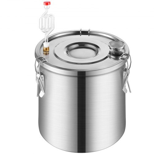 VEVOR Alkoholdestillieranlage 50L Destilliergerät mit Doppelkondensator Silber
