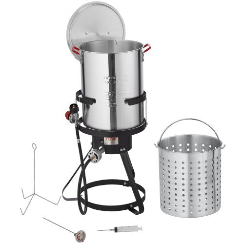 VEVOR 30 Qt Truthahn-Fritteuse, Propankessel, Dampfgarer, Suppentopf, Aluminium, für den Außenbereich