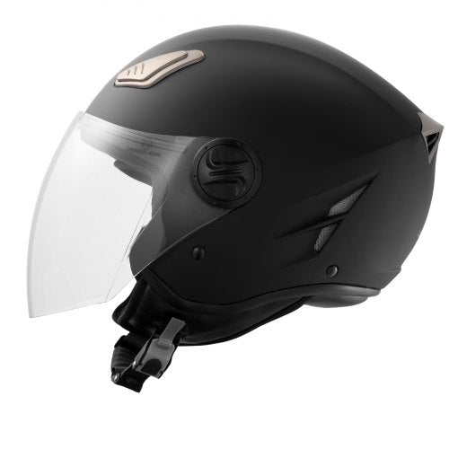 VEVOR 3/4-Gesicht Motorrad Motocrosshelm Motorradhelm 57-58cm Schwarz Größe M