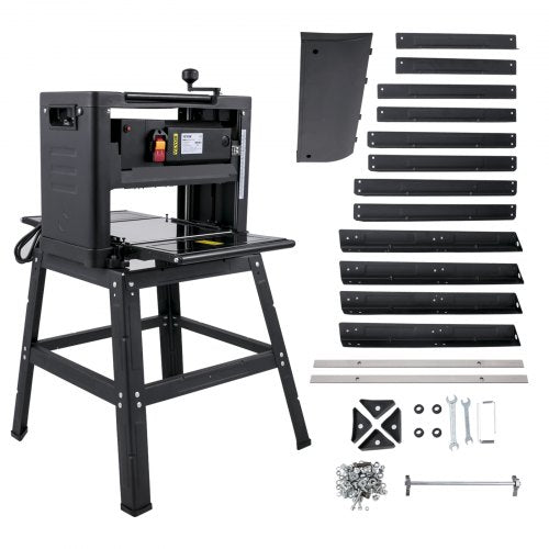 VEVOR Dickenhobelmaschine Max. Hobelbereite 305 mm Abricht und Dickenhobel 0-3 mm Hobelmaschine 2000 W Holzbearbeitung Dickenhobel 6-160 mm Thicknesser mit Ständer 8000 U/min Dickholzhobelmaschine