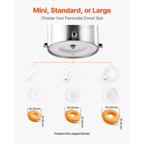VEVOR Kommerzielle Automatische Donut Maschine Maker 3kW 90 Stk./h Einreihig