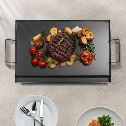 VEVOR Flache Grillplatte Grillpfanne Karbonstahl BBQ Kochgeschirr 605x360mm