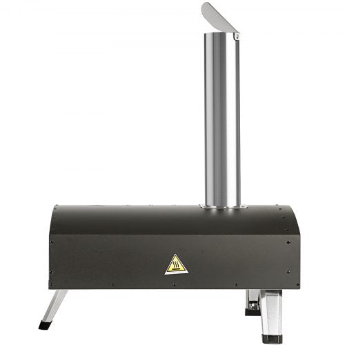 VEVOR Tragbarer Pizzaofen Pizzabackofen Outdoor 304,8 mm Gas Holzpellets Holzkohle Pizzaofen Edelstahl Pizzaofen Max 540 °C Holzpelletsschaufel &amp; Pizzastein