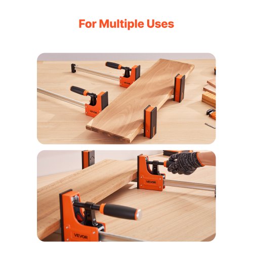 VEVOR 2 x Stangenklemmen für Holzbearbeitung 60,96cm Parallelklemmen-Set Orange