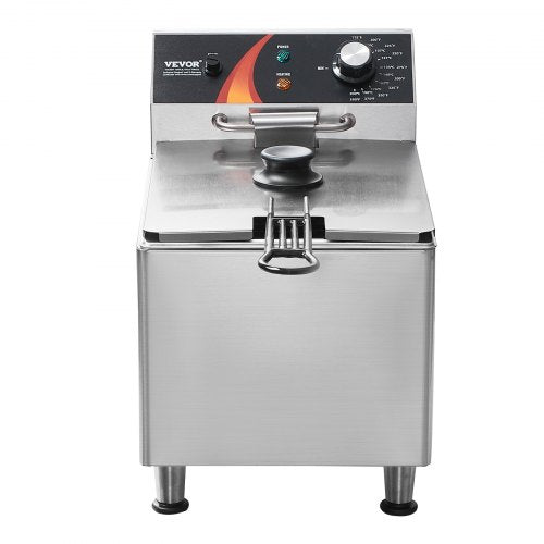 VEVOR Kommerzielle Elektrische Fritteuse 3100W 9L Edelstahl Upgrade 200°C