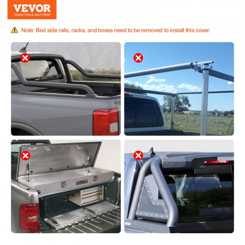 VEVOR Ladeflächenabdeckung, aufrollbare Ladeflächenabdeckung, kompatibel mit 2002-2018 Dodge Ram 1500, 2003-2024 2500 3500, 2019-2024 Classic, für 6,4 x 5,5 Fuß große Ladefläche, weiches PVC-Material
