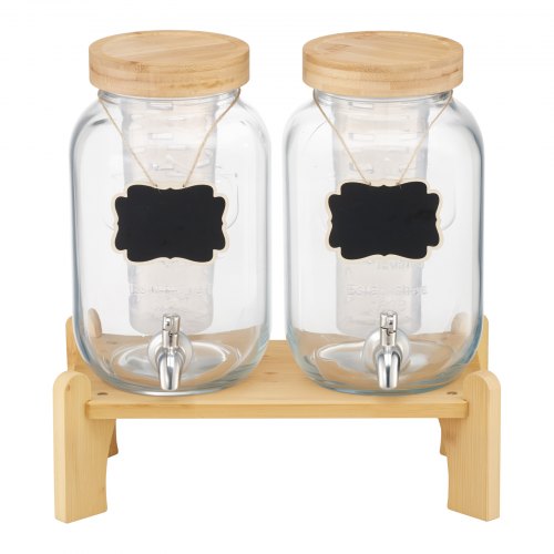 VEVOR Getränkespender 2x3,8L Saftspender mit Zapfhahn für Partys Bars Glas