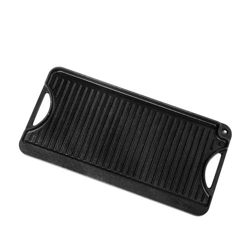 VEVOR Wendbare Grillplatte Vorgewürzte BBQ Pfanne aus Gusseisen 492x218mm