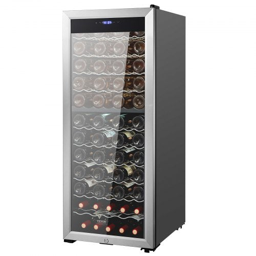 VEVOR Weinkühler Freistehender Kühlschrank 80 Flaschen Doppelzone LED Digital
