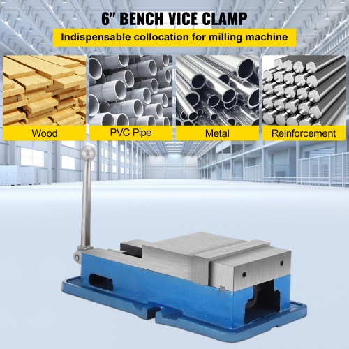 VEVOR Schraubzwingen-Schraubstock 152 mm, Tischschraubstock 152 mm, Bench Clamps 150 mm, Metall Professionelle Gusseisen Schraubstock für Säulenbohrer Breite Backen