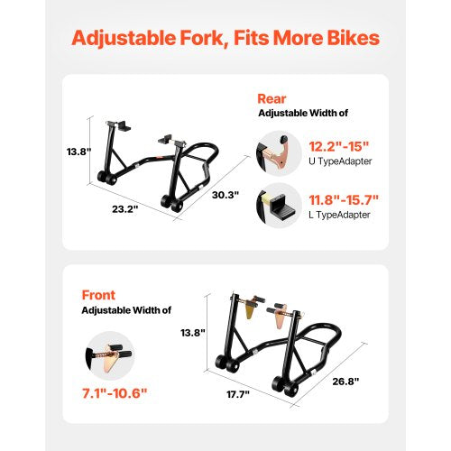 VEVOR Motorrad-Ständerlift vorne und hinten Spoolift, Paddock-Schwingarm 50kg