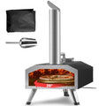 VEVOR Tragbarer Pizzaofen Outdoor 304,8 mm, Gas Holzpellets Holzkohle Pizzaofen, Edelstahl Pizzaofen, Max. 540 ℃ Holzpelletsschaufel &amp; Pizzastein &amp; Tragetasche –  Premium Pizza Holzofen für Garten