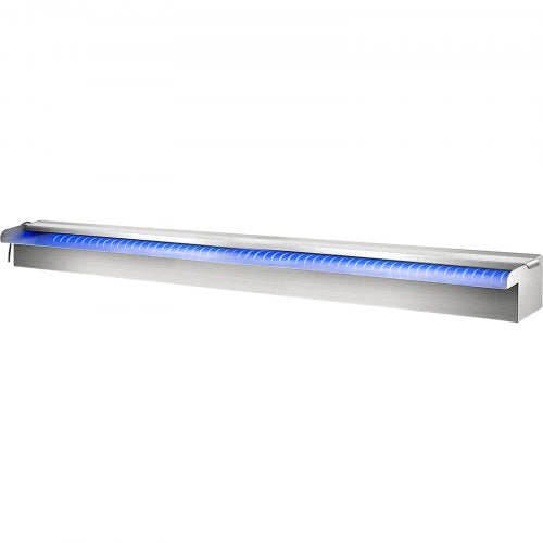 VEVOR Schwimmbad-Wasserfall-Spiller, 90 x 11,5 x 8 cm, Edelstahl-Schwimmbad-Wasserspiel mit buntem LED-Streifen, Schlauchanschluss, Fernbedienung, korrosionsbeständig Fontäne für Teich Pool