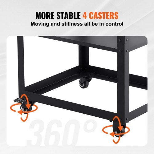 VEVOR Maschinenständer Dickenhobel 70,3×60,3×90cm Untergestell Dickenhobelmaschine Stahl &amp; MDF Max. Belastbarkeit 45kg Maschinentisch höhenverstellbar Kompitable mit meisten Hobelmaschinen Sägen
