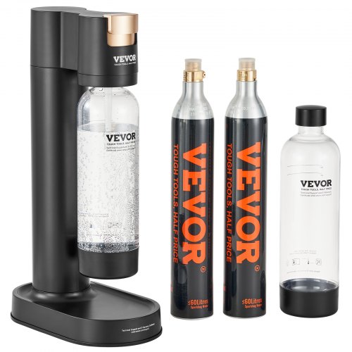VEVOR Sprudelwassergerät, Soda-Maschine, Selterswasser-Starter-Set mit 2 Stk. BPA-freien 1 L PET-Flaschen, 2 Stk. CO2-Flaschen, kompatibel mit Einschraubbaren 60 L CO2-Flaschen (CO2 frei)