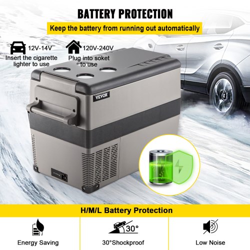 VEVOR Auto Kühlschrank 45L Kompressorkühlbox für Boot Lkw Auto usw Mini Kühlschrank 60W