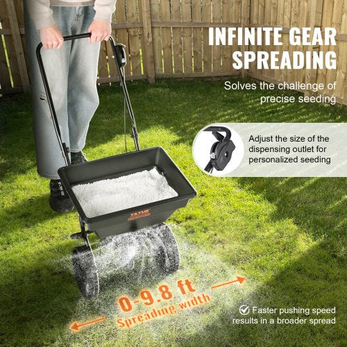 VEVOR 25LB Broadcast Spreader Walk-Behind Rasenstreuer Dünger Gartensämaschine
