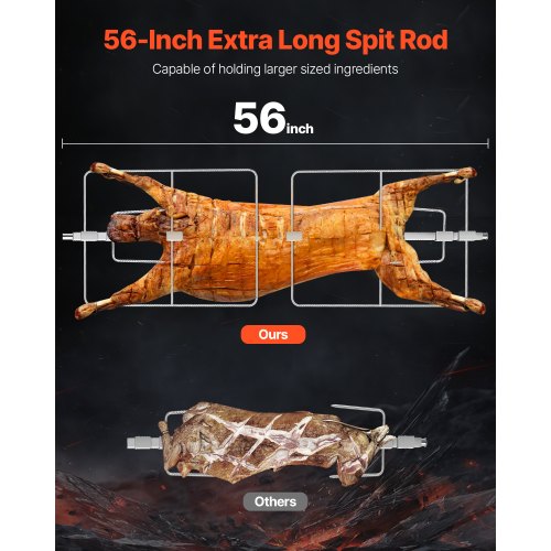 VEVOR Spanferkelgrill Lammgrill Drehspieß Lammfleisch Huhn 130kg 60W Edelstahl